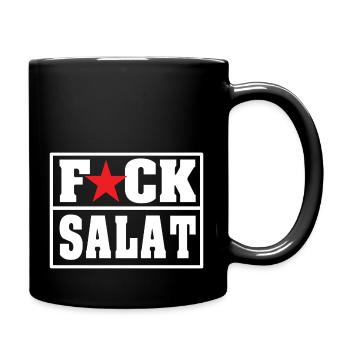 Fuck Salat BBQ Grillen Grillmeister Geschenk - Tasse einfarbig - Schwarz - Rechts
