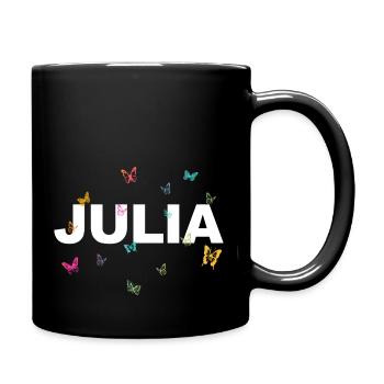 Julia - Joli nom avec les papillons, les filles - Mug uni - noir - Droite