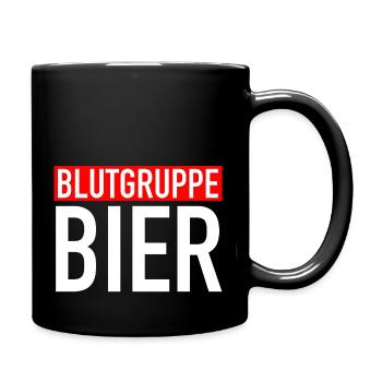 Blutgruppe Bier - Tasse einfarbig - Schwarz - Rechts
