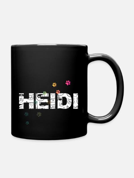 Heidi - Joli nom avec des chats et des pattes - Mug uni - noir