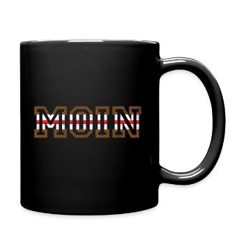 Moin Hamburg Moinsen Nordlicht Hafen St Pauli - Tasse einfarbig - Schwarz - Rechts