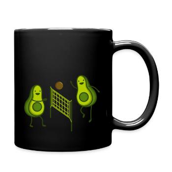 avocado volleyball - Full Colour Mug - black - Right