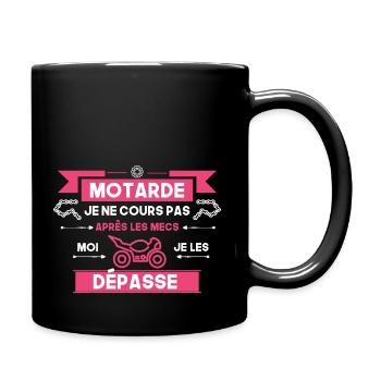 Femme Motarde Je Ne Cours Pas - Je Les Dépasse - Mug uni - noir - Droite