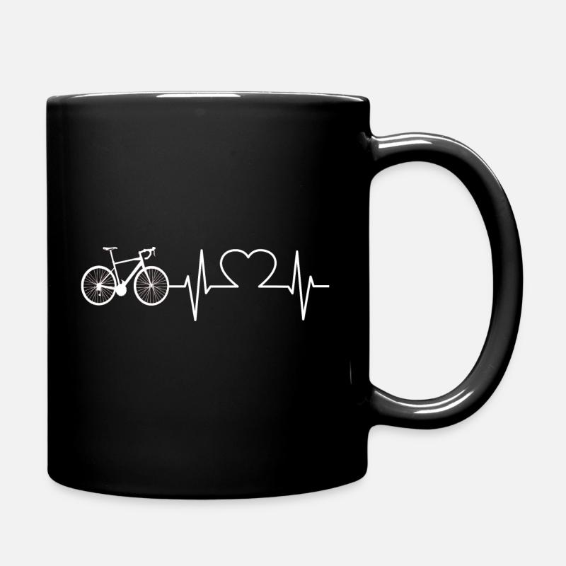 Fahrrad Radsport Herzschlag - Tasse einfarbig - Schwarz