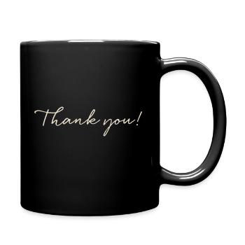 thank you - Tasse einfarbig - Schwarz - Rechts
