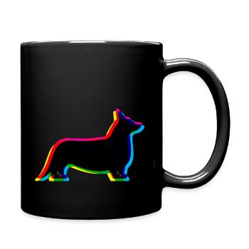 CMYK Welsh Corgi Cardigan - Full Colour Mug - black - Right