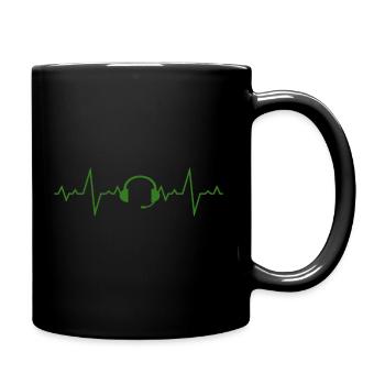 Herzschlag Headset Gaming Puls - Tasse einfarbig - Schwarz - Rechts