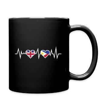 Herzschlag Deutschland Philippinen / Urlaub Shirt - Tasse einfarbig - Schwarz - Rechts