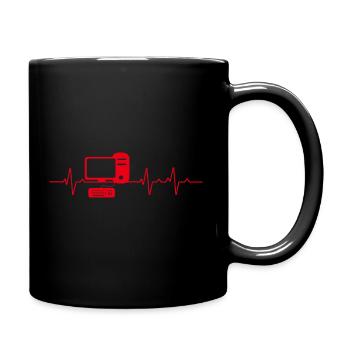 Herzschlag PC Gamer Gaming Computer - Tasse einfarbig - Schwarz - Rechts