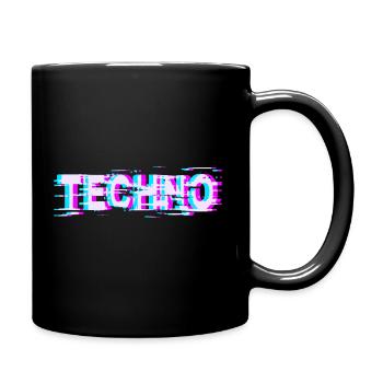 Techno Rave - Tasse einfarbig - Schwarz - Rechts