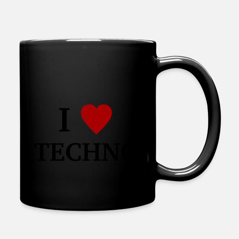 I Love Techno - J’aime la musique techno - Mug uni - noir