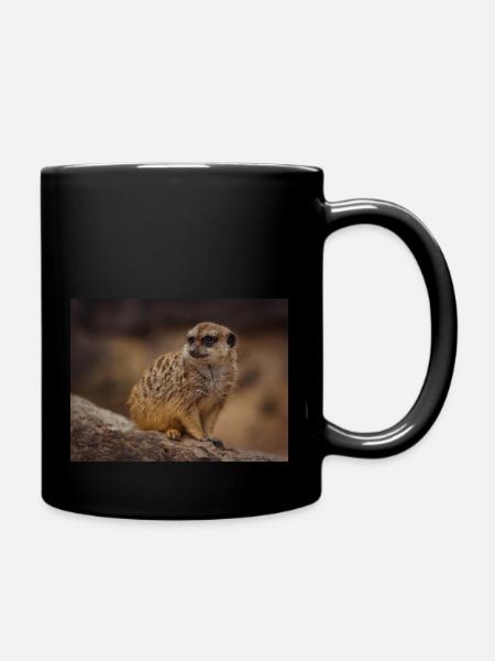 Erdmännchen - Tasse einfarbig - Schwarz
