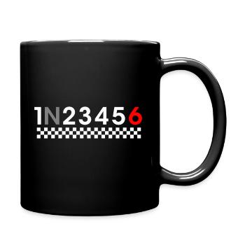 Schaltung Motorrad - Tasse einfarbig - Schwarz - Rechts