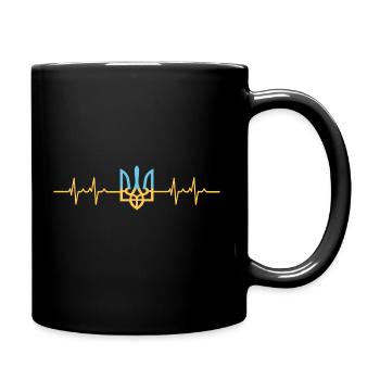 Ukraine Heartbeat Heartbeat Ukraine Peace - Full Colour Mug - black - Right