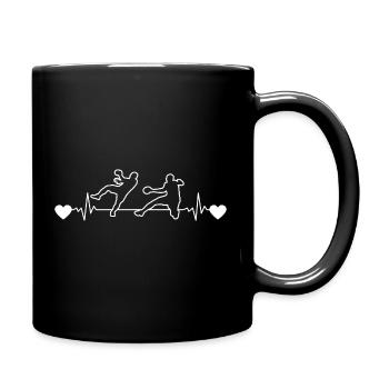 Handball Heartbeat Handball ECG Joueur de handball - Mug uni - noir - Droite