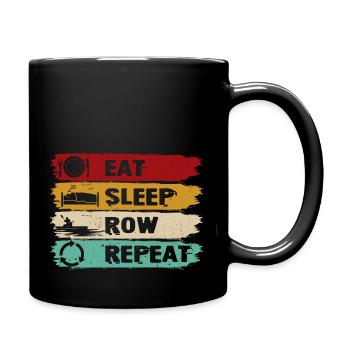 Eat Sleep Row Repeat Rowing Rower Crew Vintage - Tasse einfarbig - Schwarz - Rechts