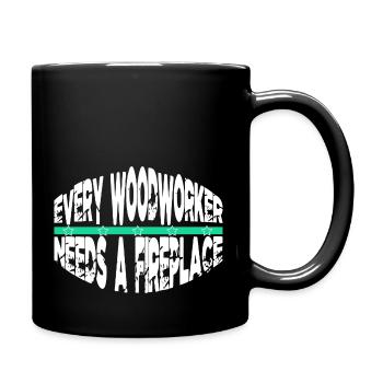 awesome badge funny carpenter - Full Colour Mug - black - Right