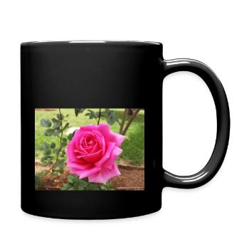 fleur rose - Mug uni - noir - Droite