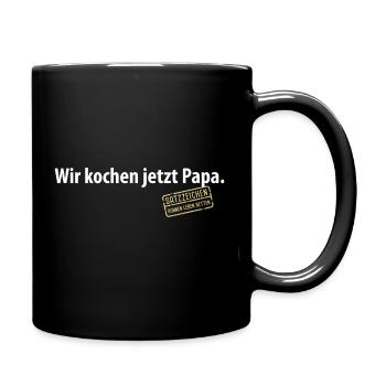 Wir kochen jetzt Papa Satzzeichen Komma Leben Vati - Tasse einfarbig - Schwarz - Rechts