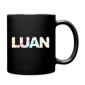 LUAN - Beautiful boy name with cute dinosaurs - Full Colour Mug - black - Right