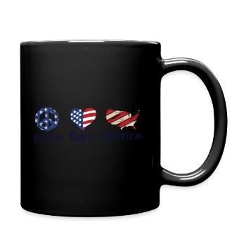 Peace Love America Awesome Unique Gift - Full Colour Mug - black - Right