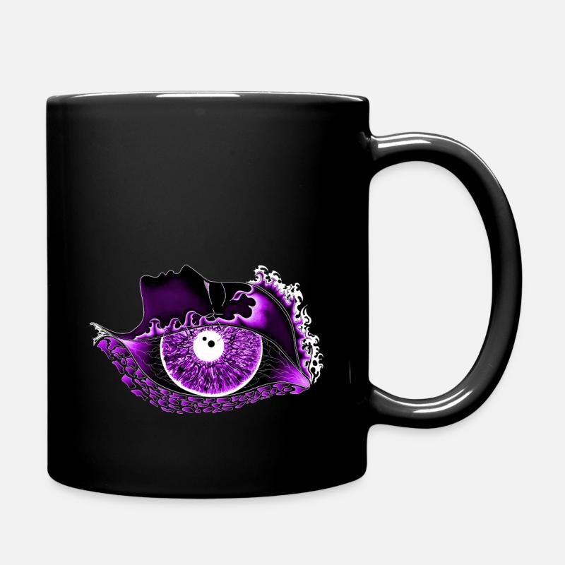 Big eye purple, eye, realistic - Full Colour Mug - black