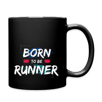 Born To Be Runner ich liebe laufen. - Tasse einfarbig - Schwarz - Rechts