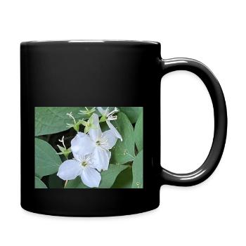White Flower - Full Colour Mug - black - Right