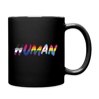 Mensch - Tasse einfarbig - Schwarz - Rechts