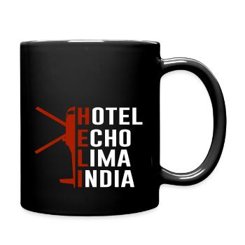 Helicopter Helicopter Vintage helicopter - Full Colour Mug - black - Right