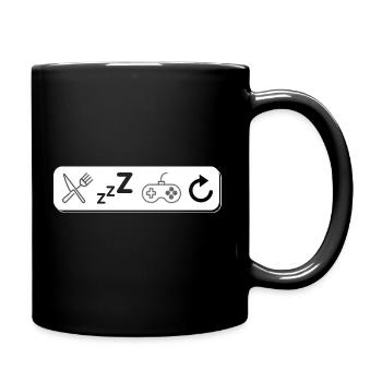 Eat Sleep Game Repeat - Full Colour Mug - black - Right