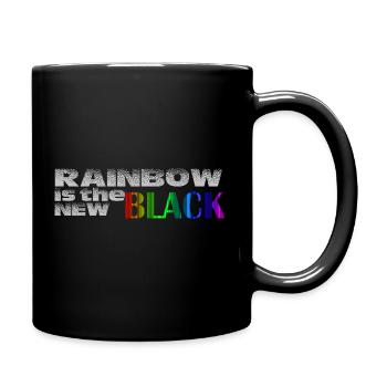 Rainbow is the new black - Full Colour Mug - black - Right