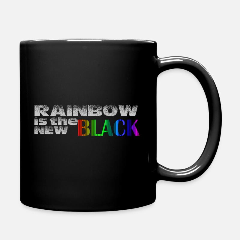 Rainbow is the new black - Full Colour Mug - black