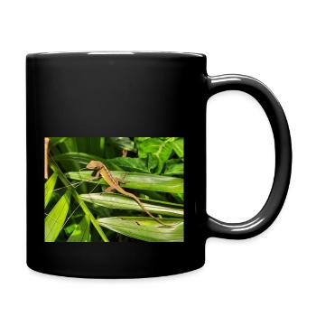 Eidechse - Tasse einfarbig - Schwarz - Rechts
