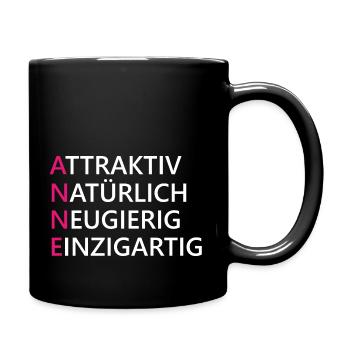 Anne Name Geschenk - Tasse einfarbig - Schwarz - Rechts
