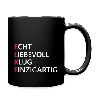 Elke Name Geschenk - Tasse einfarbig - Schwarz - Rechts