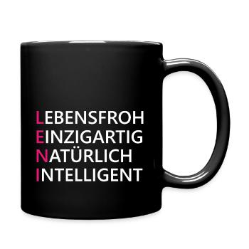 Leni Name Geschenk - Tasse einfarbig - Schwarz - Rechts