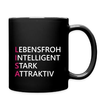 Lisa Name Geschenk - Tasse einfarbig - Schwarz - Rechts