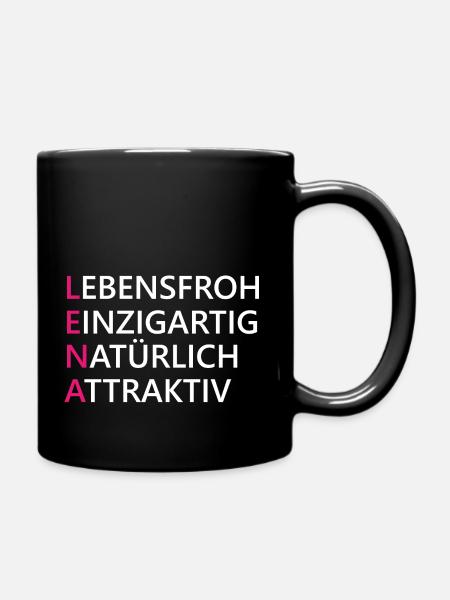 Lena Name Geschenk - Tasse einfarbig - Schwarz