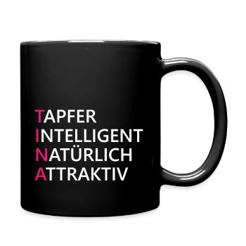 Tina Name Geschenk - Tasse einfarbig - Schwarz - Rechts