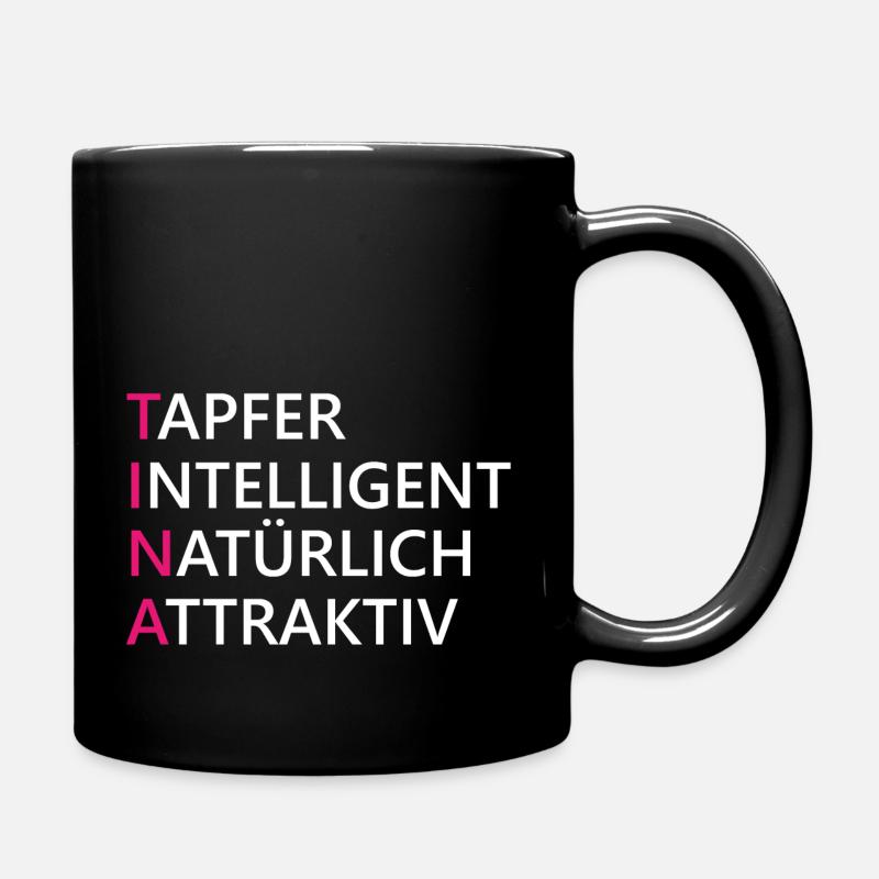 Tina Name Geschenk - Tasse einfarbig - Schwarz