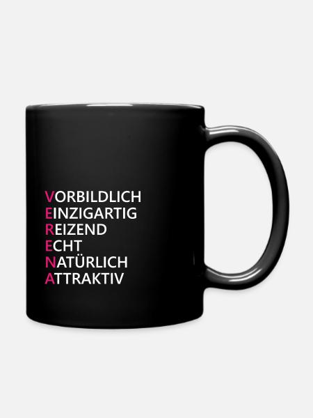 Verena Name Geschenk - Tasse einfarbig - Schwarz
