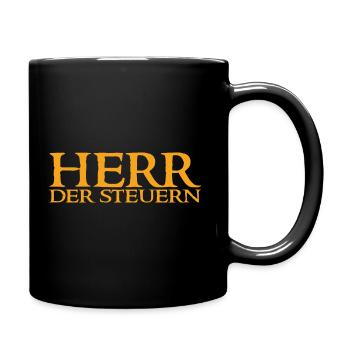 Herr Der Steuern - Steuerberater Steuern Spruch - Tasse einfarbig - Schwarz - Rechts