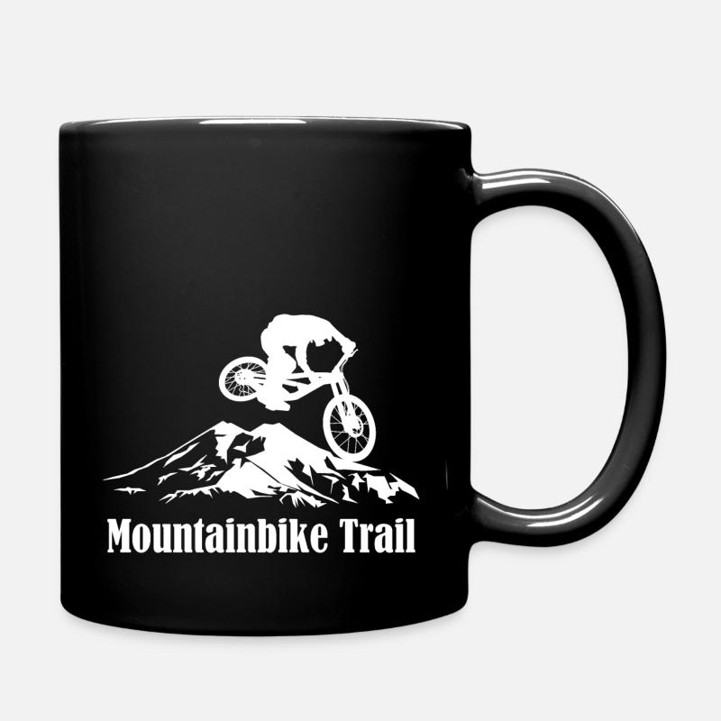Sentier de vélo de montagne Blanc - Mug uni - noir