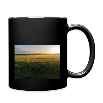 Abendtour mit dem Rad - Tasse einfarbig - Schwarz - Rechts