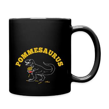 Pommesaurier Pommes Frites Dinosaurier T Rex Fritt - Tasse einfarbig - Schwarz - Rechts