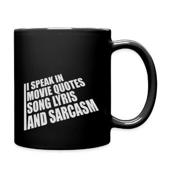 speak lyrics and sarcasm - Full Colour Mug - black - Right