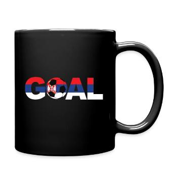Football Serbie But - Mug uni - noir - Droite