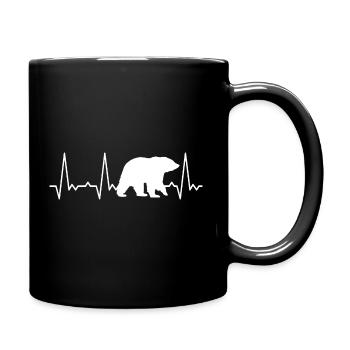Ours battant de cœur - Mug uni - noir - Droite