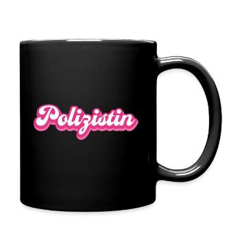 Polizistin Polizei Beruf Geschenkidee - Tasse einfarbig - Schwarz - Rechts
